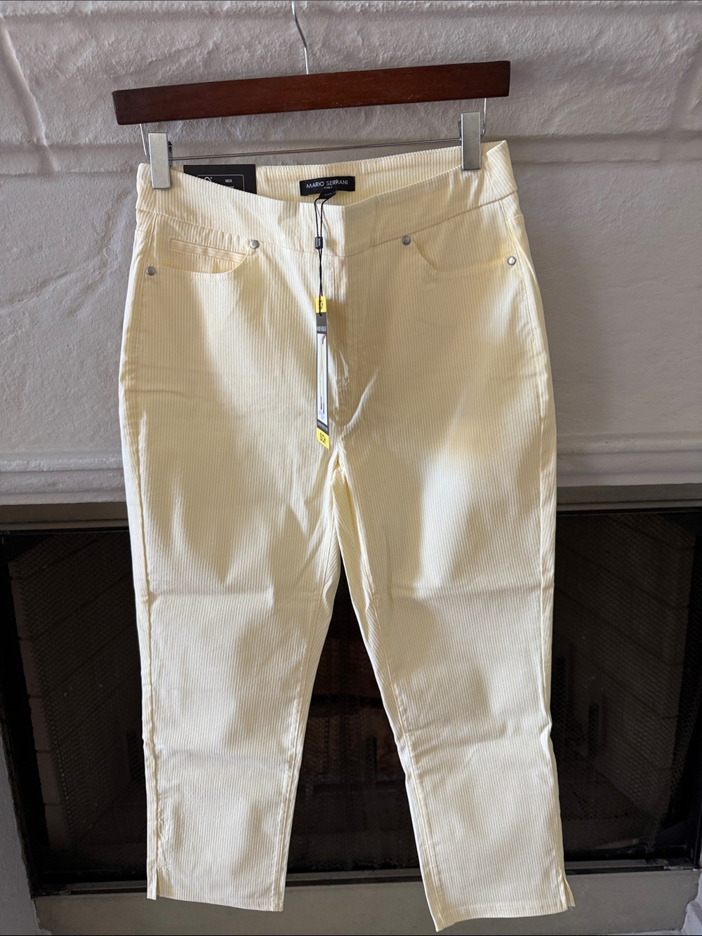 Yellow Striped Capri Pants